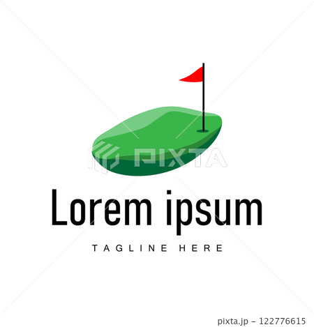 Golf club logo design and outdoor sport vector golf stick and ball template illustration 122776615