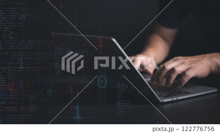 Cyber security and data protection on internet, Password protected system and storage, Cybersecurity technology, Person touching virtual shield, Secure access, Encrypted connection. 122776756