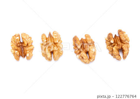 Walnuts isolated white background top view Walnuts isolated white background top view 122776764
