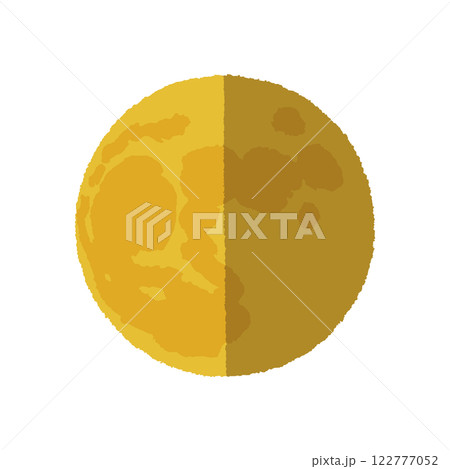 アナログ手描き風の月 122777052