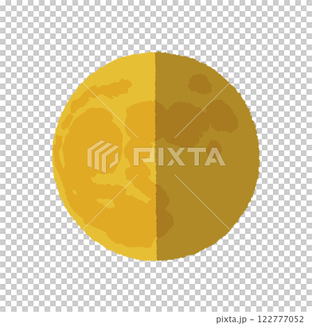 アナログ手描き風の月 122777052