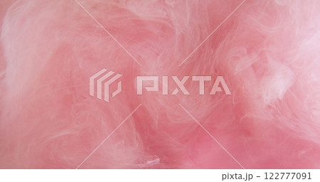 Ink water. Smoke texture. Defocused pastel pink color fog splash wave spreading underwater explosion flow abstract art background. 122777091