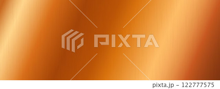 Bronze metal gradient texture. Brass metallic foil background. Diagonal shining brown sheet for label, plate, plaque, sign, tag, print. Copper textured material surface. Vector backdrop 122777575