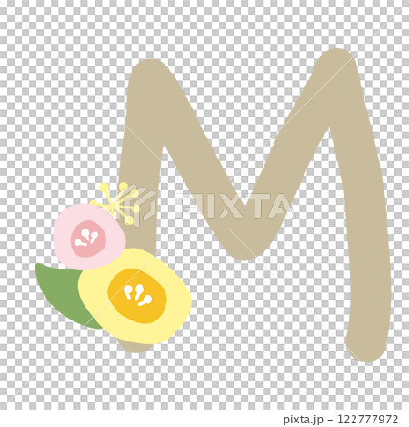 帶圓形花朵的字母 M 122777972