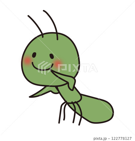 ほっぺの赤いカマキリ 122778127