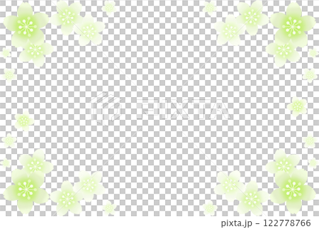 Green cherry blossom frame 122778766