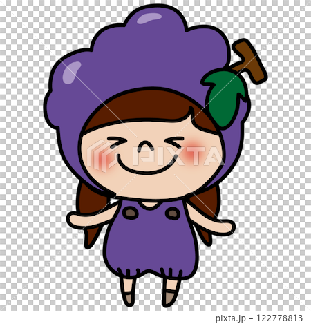 戴葡萄頭飾的兒童（女孩2） 122778813