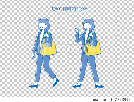 Simple illustration of a woman looking for a job 2C 122778998