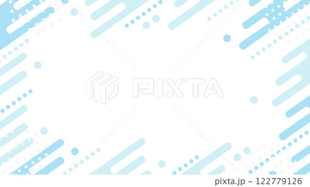 幾何学模様の背景　メンフィスフレーム（水色） 122779126