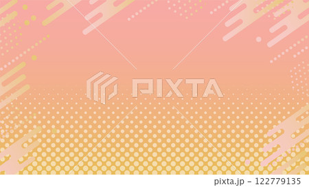 幾何学模様の背景　メンフィスフレーム（ピンク） 122779135
