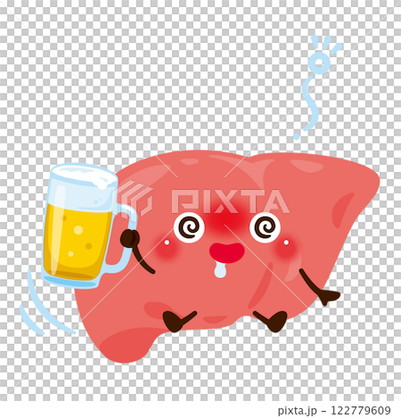 Liver character affected by alcohol Liver character affected by alcohol 122779609