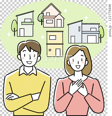 一對年輕夫婦夢想買房 一對年輕夫婦夢想買房 122779896