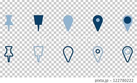 Various pin icon illustration set 122780222