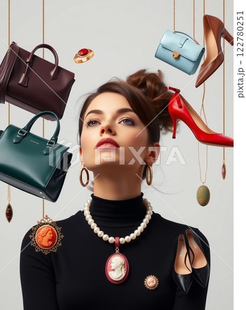 ファッションに散財してしまう女性 122780251