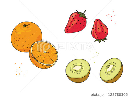 フレッシュな春の果物のイラスト素材 122780306
