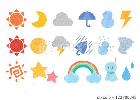 天気のアイコンセット 天気のアイコンセット 122780849