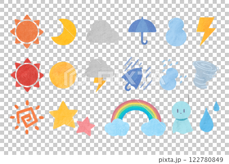 天気のアイコンセット 天気のアイコンセット 122780849
