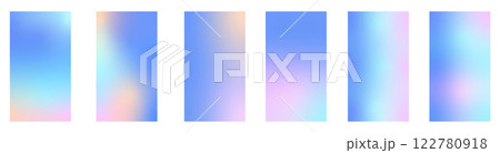 Set winter holographic gradient. Pastel Christmas background, modern winter blue gradient vector design. Set winter holographic gradient. Pastel Christmas background, modern winter blue gradient vector design. 122780918