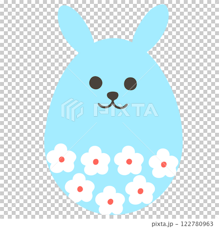 Light blue easter egg with floral pattern (no lines) 122780963