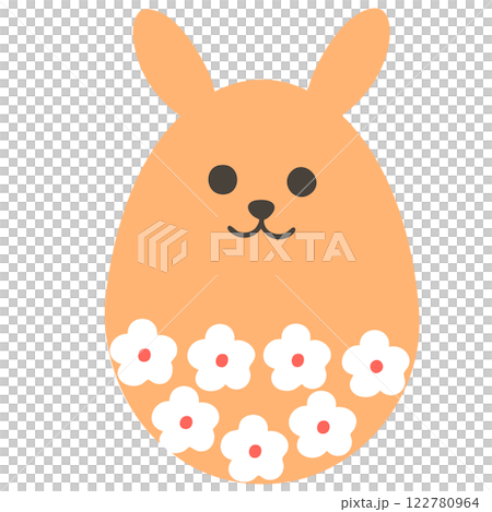 Orange easter egg with floral pattern (no lines) Orange easter egg with floral pattern (no lines) 122780964