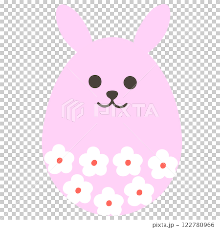 Pink easter egg with floral pattern (no lines) 122780966