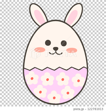 White and pink easter eggs with floral pattern (with lines) White and pink easter eggs with floral pattern (with lines) 122781013