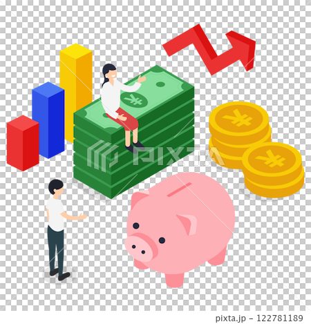 Asset management and investment isometric illustration 122781189