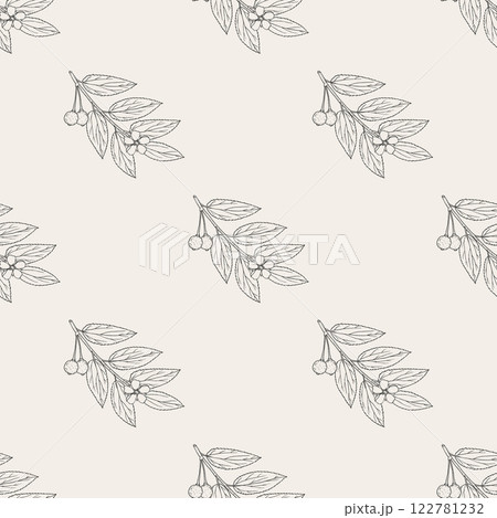Seamless pattern with Jamaica cherry branches 122781232