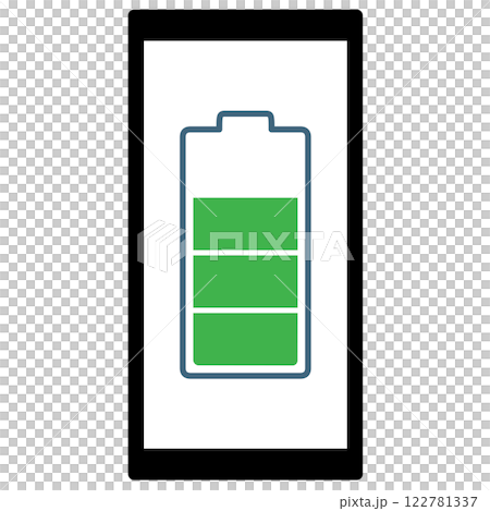 スマホに映された電池の残量のイラスト 122781337