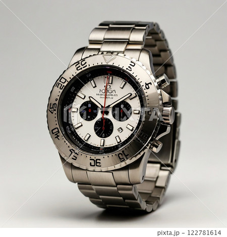 Stylish Watch Isolated on White Background Generative AI illustration 122781614