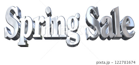 3DCG文字「Spring Sale（スプリングセール）」シルバー,銀 122781674