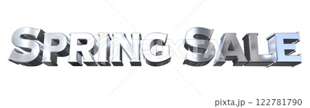 3DCG文字「Spring Sale(スプリングセール)」シルバー,銀 3DCG文字「Spring Sale(スプリングセール)」シルバー,銀 122781790