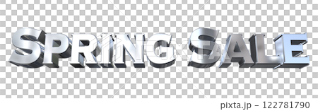 3DCG文字「Spring Sale(スプリングセール)」シルバー,銀 3DCG文字「Spring Sale(スプリングセール)」シルバー,銀 122781790