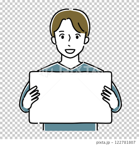 Message board and young man Message board and young man 122781807