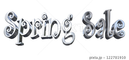 3DCG文字「Spring Sale(スプリングセール)」シルバー,銀 3DCG文字「Spring Sale(スプリングセール)」シルバー,銀 122781910