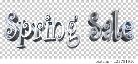 3DCG文字「Spring Sale(スプリングセール)」シルバー,銀 3DCG文字「Spring Sale(スプリングセール)」シルバー,銀 122781910
