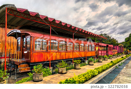 Historic railway carriages at the disused railway station in Granada - Nicaragua, Central America 122782038
