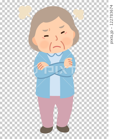 Elderly woman, facial expression pose, senior, elderly, late elderly Elderly woman, facial expression pose, senior, elderly, late elderly 122783674