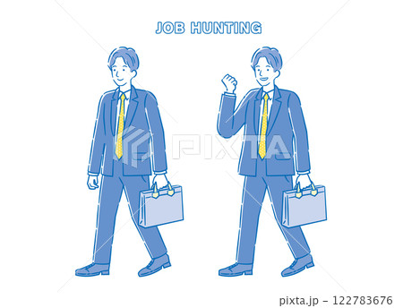 就職活動中の男性のシンプルなイラスト 2C 122783676