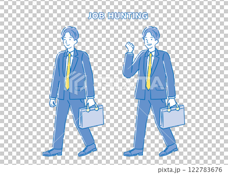 就職活動中の男性のシンプルなイラスト 2C 122783676