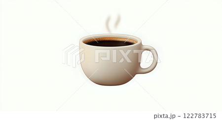 Elegant coffee cup emoji with steaming coffee and minimalist design 122783715