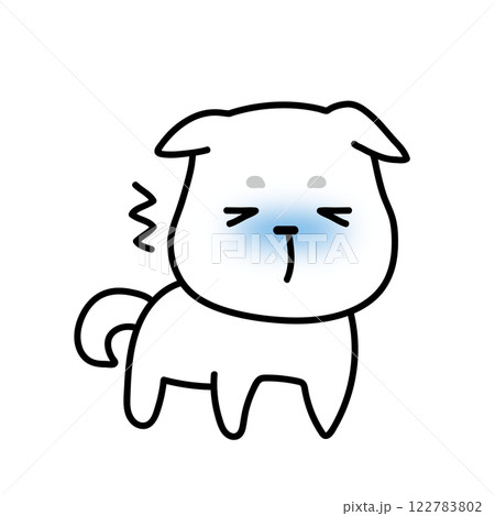 怯えているはなさかじいさんに出てくる犬(シロ) 怯えているはなさかじいさんに出てくる犬(シロ) 122783802