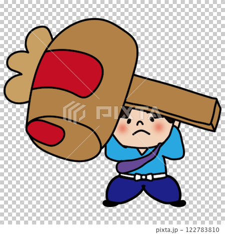 一寸法師手持木槌 122783810