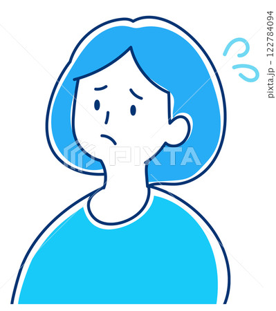困っている/焦っている人　女性のイラスト 122784094