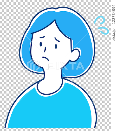 困っている/焦っている人　女性のイラスト 122784094