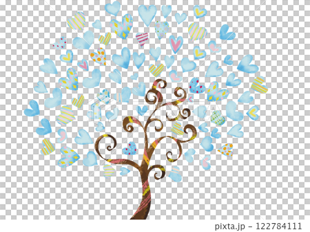 Watercolor style light blue heart tree 2 Watercolor style light blue heart tree 2 122784111