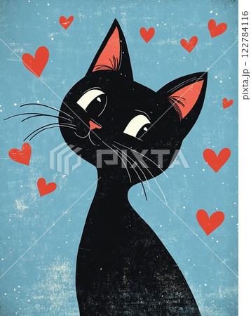 ハートを持った猫 122784116