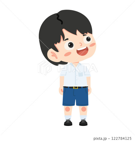 Cute student child looking up Cute student child looking up 122784125