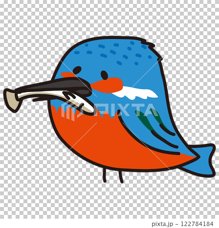 Kingfisher, a small bird that eats fish 122784184