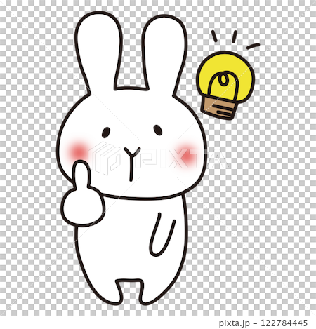 ひらめく白いうさぎ 122784445